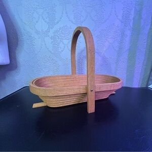 Wooden Basket with Handle vintage collapsible wooden basket